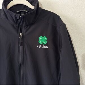 Port Authority | Women's Black Zip Up Jacket with 4H “Life Skills” Logo Size Med
